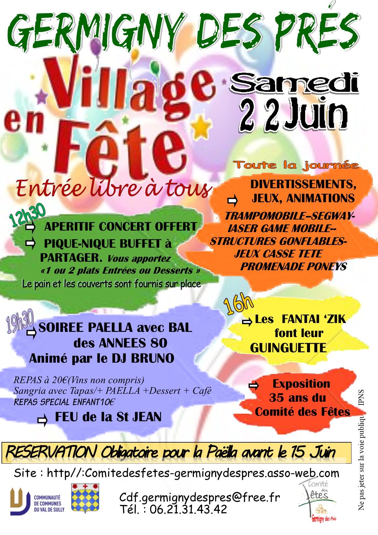 FÊTE DU VILLAGE LE 22 JUIN GermignydesPrés